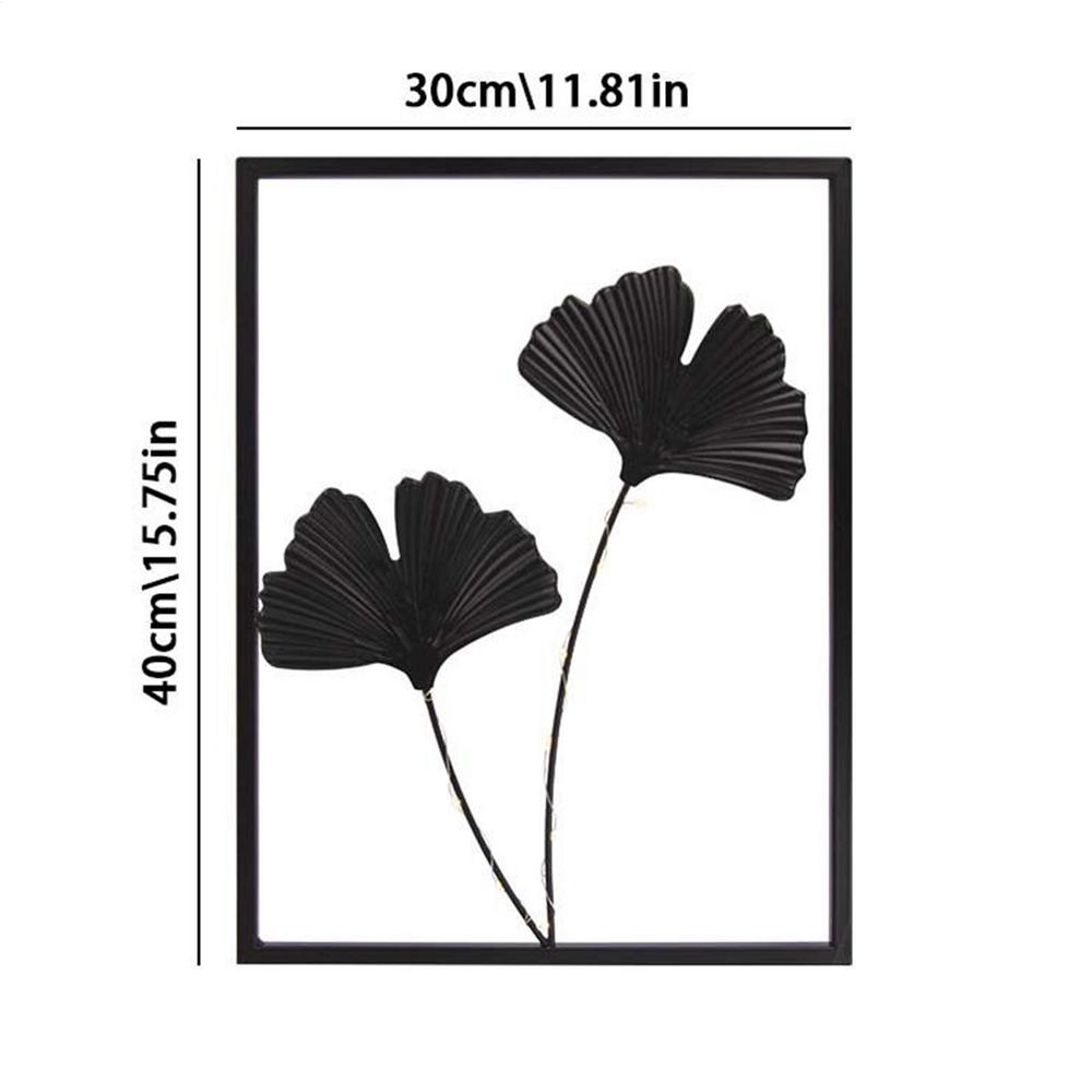Metal Art Wall Decor Carving Black Metal Decorative Wall Art with LED Light Iron Sculptures for Hallway Entryway Fireplace Door