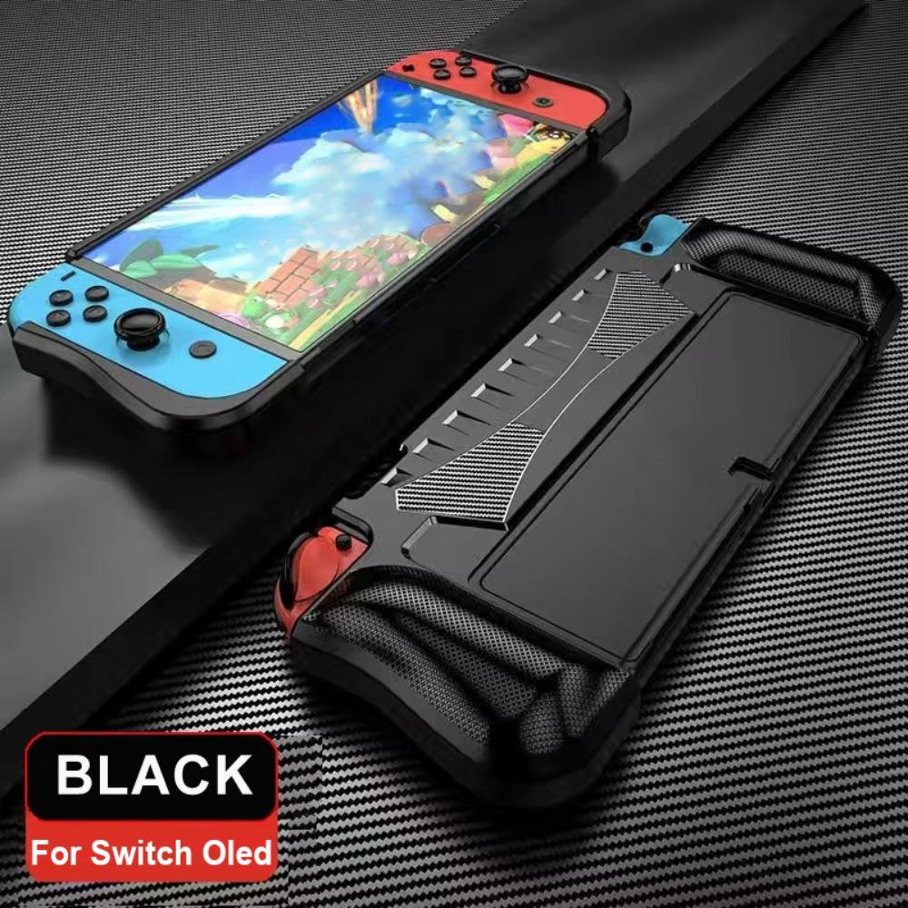 

Ударостійкий чохол для портативної консолі, сумісний з док-станцією, ігрові аксесуари, корпус-рукоятка для Nintendo Switch OLED чорний