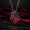 Dark Romance Heart Rose Necklace Gothic Alloy Chain For Women Unique Fashion Jewelry