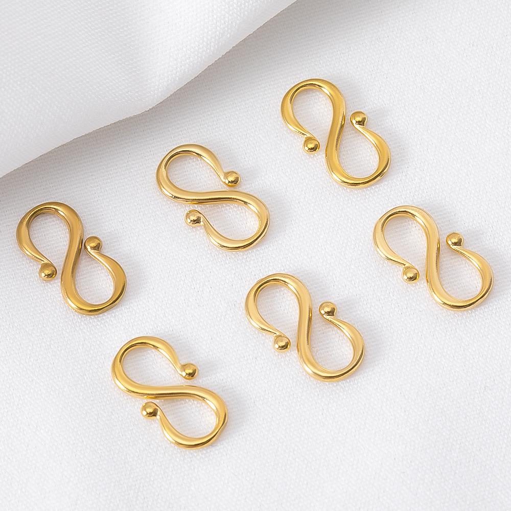 10pcs 20pcs Stainless Steel W S Shape Necklace Clasps Hooks DIY Jewelry Making Finding Bracelet Supplies Accessories Wholesale