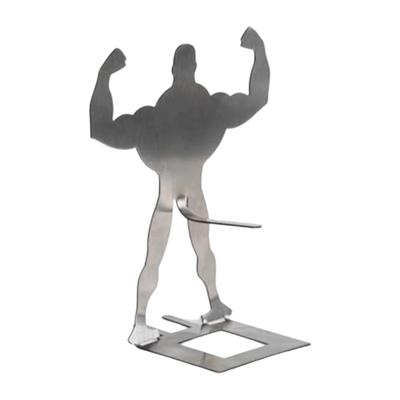 Stainless Steel Hot Dog Holder Stand Muscle Man Design BBQ Grill Tool for Camping Outdoor Cooking Accessories