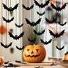 Funny Spooky Halloween Bat Decorations with Eyes Realistic Bats Wall Decor Trick or Treat Simulation Bat Pendant Haunted House
