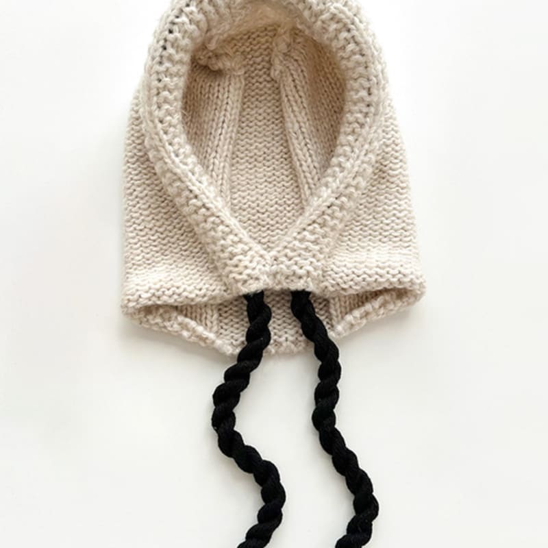 

LOOKING4U Twin Color Twisted Knit Bonnet Hat Ivory IVORY