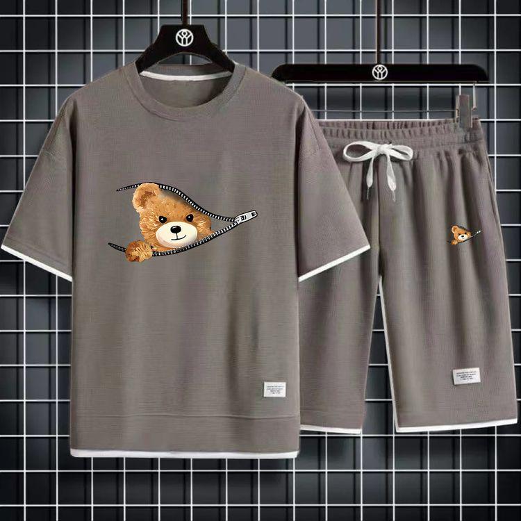 Men's Summer Fashion Sports Casual Suit – Short Sleeve T-shirt and Shorts Set