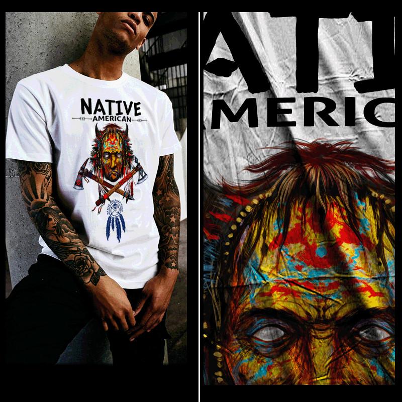 

Native American t-shirt American Indian Indigenous Nation Warrior tomahawk tee S