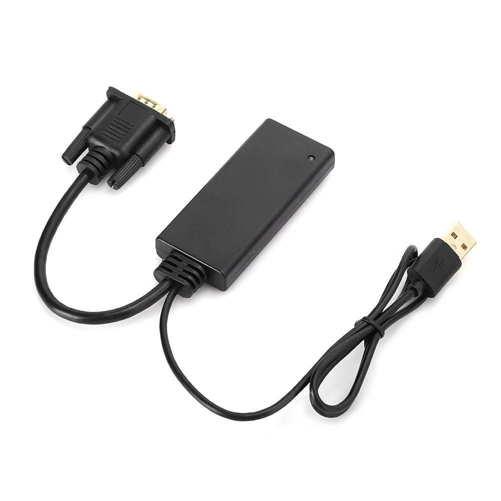 ABS Black VGA to HDMI Converter USB with Audio Switcher Adapter for Computer PC Laptop DVDBlack