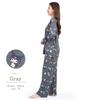 Kuromi Shirt Powder Long Long Top and Bottom Room MUSIC Kuromi [SAZAC] Pajamas, Stretch, Women's, Sleeves, Pants, Set, Wear, Loungewear,