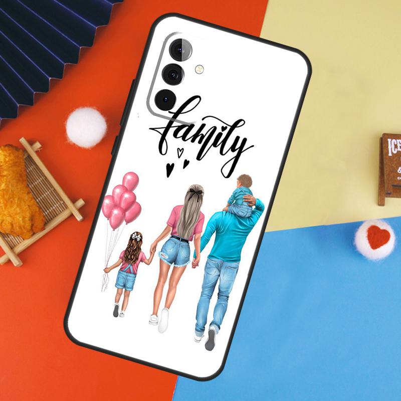 Baby Mom Daughter Girl Son Dad Case For Samsung Galaxy A54 A34 A14 A55 A35 A33 A53 A13 A23 A17 A06 A16 A56 A36 A52 A32 A15