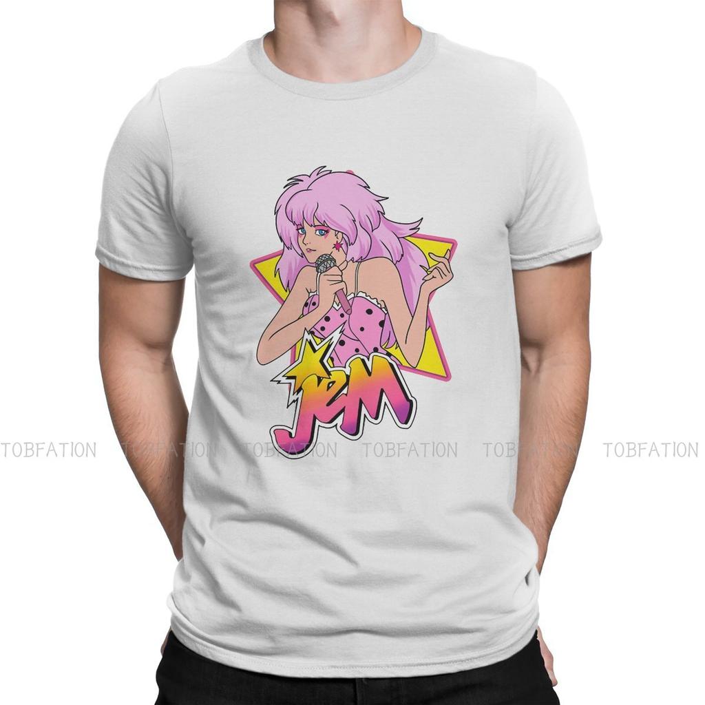 Jem and the Holograms Rockstar Tshirt Graphic T Shirt Punk Hot Sale 100% Cotton O-Neck Men's Streetwear