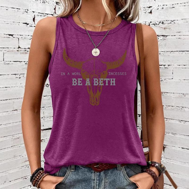 Gilet d'été à la mode avec imprimé corne, gilet ample et large