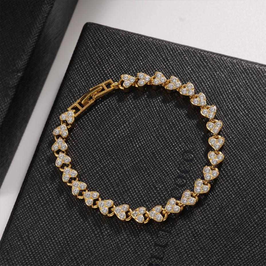 1 Pcs Luxury Roman Crystal Geometric Chain Bracelets For Women Trendy Goth Full Rhinestone Charm Bangles Wed Jewelry Accessories