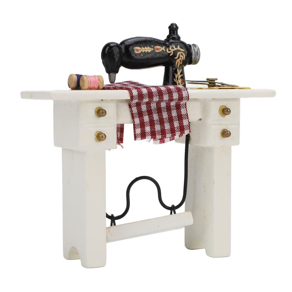 1:12 Dollhouse Miniature Sewing Machine Vintage Dollhouse Furniture Accessory Simulation Sewing Mach