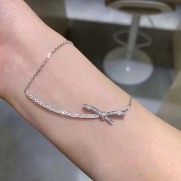 Xiaoxiang Bowknot Necklace Smile Platinum Full Diamond Collar Chain Light Luxury Temperament Female