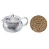 HARIO Round Teapot with Cork Mat, 450mL Capacity, Heat-Resistant Glass, Large Tea Strainer, Microwave and Dishwasher Safe, CHJMN-45-T-CP