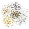 Color-preserving KC Gold Jump Rings: 200 Single Loop Flat Mouth Iron Connectors for DIY Bracelets & Necklaces