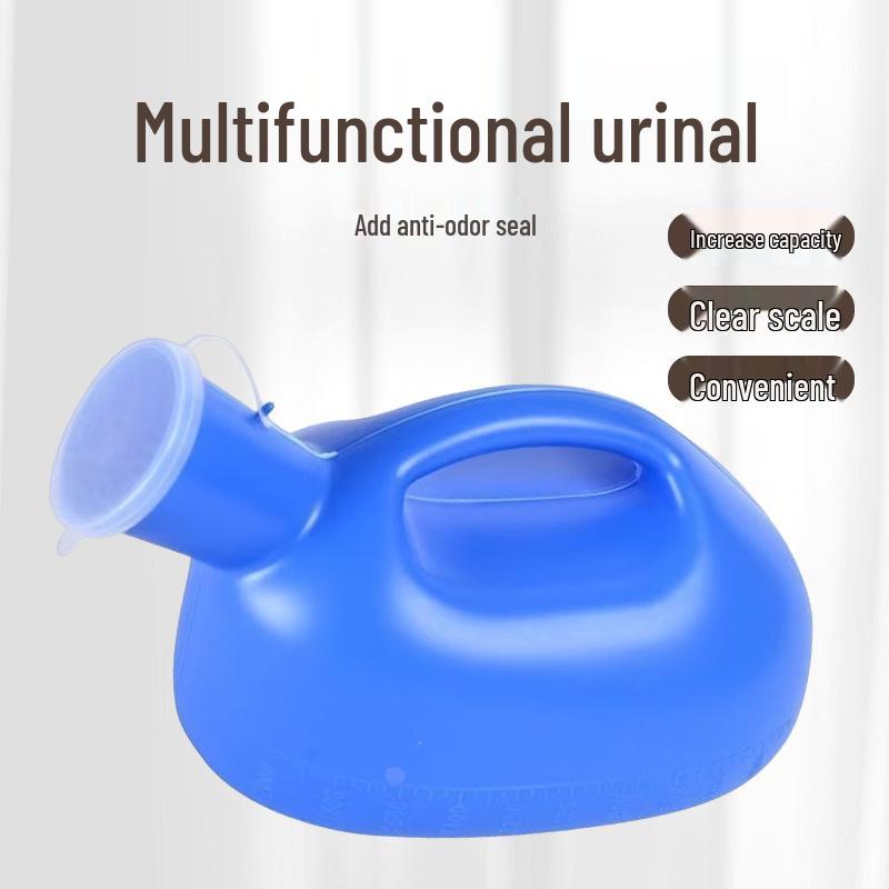 Großes geruchsdichtes Urinal für ältere Männer, Bettlägerige oder Gelähmte, mit breiter Öffnung, Schlauch und Deckel für die Nacht.