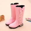 Girls' Boots Autumn/Winter Korean Edition Children's High Top Boots with Velvet for Big Boys and Princess Long Top Boots for Little Girls
