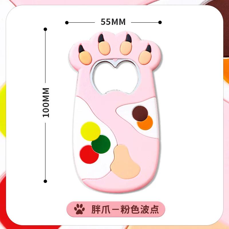 New Fat Cat Claw Bottle Openers Cartoon Figure Magnetic Sucking Claw Beer Opener Soft Glue PVC Screwdriver Refrigerator Stickers