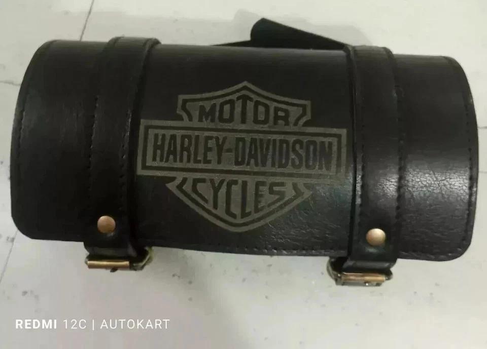 Share PURE LEATHER TOOL BAG ENGRAVED FIT FOR HARLEY DAVIDSON MOTORCYCLE IN BLA