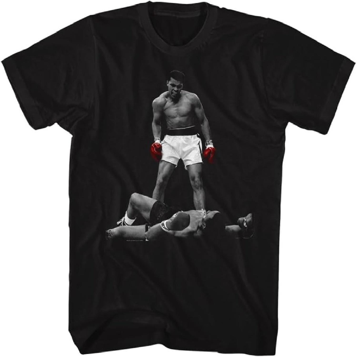 

Muhammad Ali Get Up and Fight Front & Back Print Adult Black Short Sleeve T Shirt Graphic Tees XXXXXL різнокольоровий