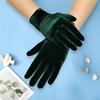 1 Pair Short Opera Velvet Gloves For Women Flapper Stretchy Wrist Length Banquet Gloves Tea Party Halloween Costume Gloves