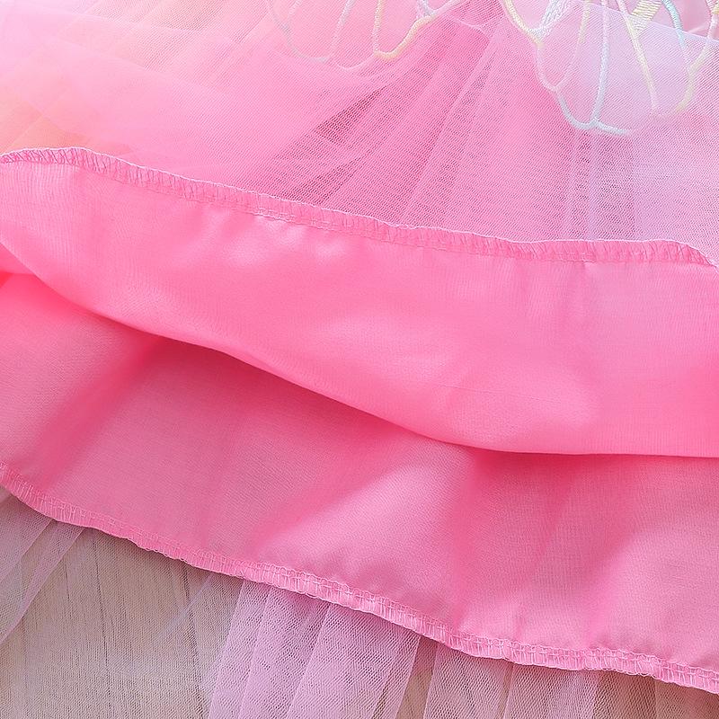 Rainbow Fairy Princess Dress with Puff Skirt and Spaghetti Straps