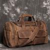 Retro Brown Men'S Hand Luggage Bag Crazy Horse Leather Large Capacity Travel Bag Business Weekend One Shoulder Messenger Bag