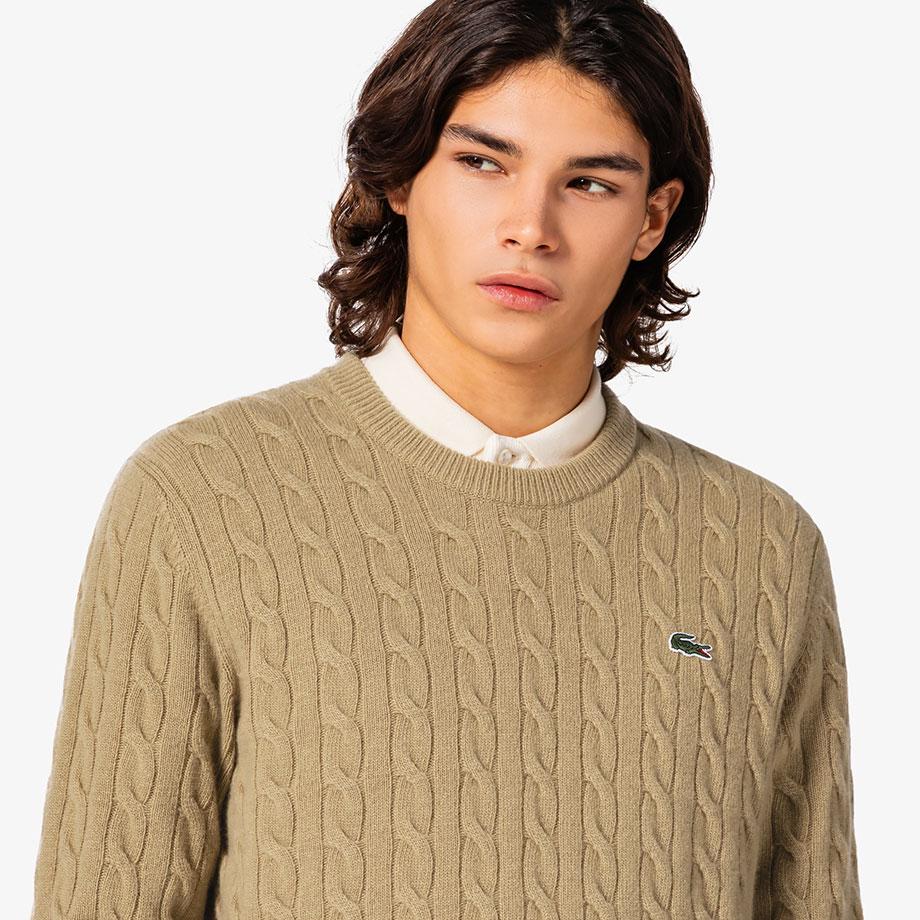 Lacoste Men's Cable Crew Neck Pullover AH816E-55NTUY