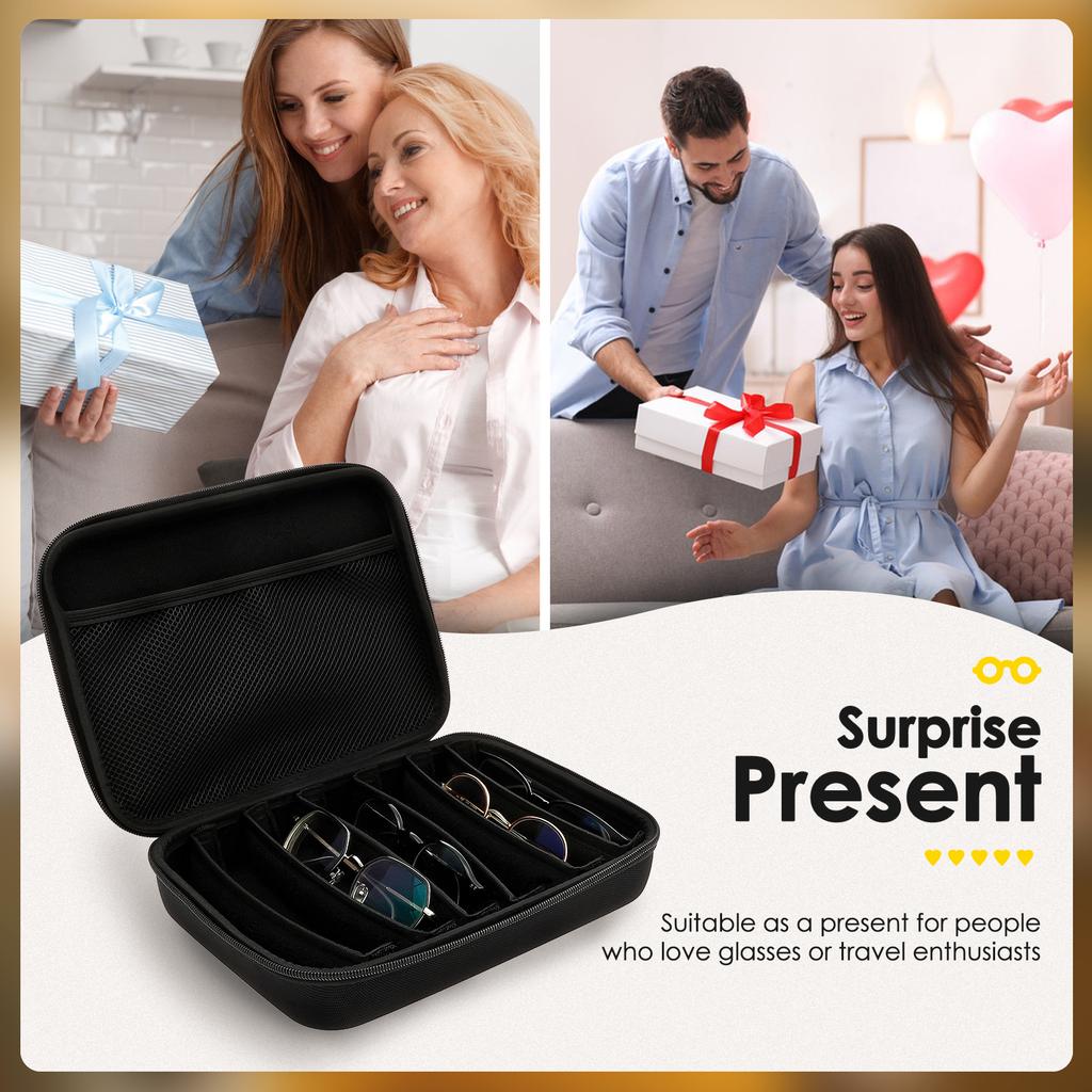 Travel Sunglasses Organizer Case Portable Zipper Sunglasses Protector Box Hard Shell Eyeglasses Storage Box Eyewear Accessories