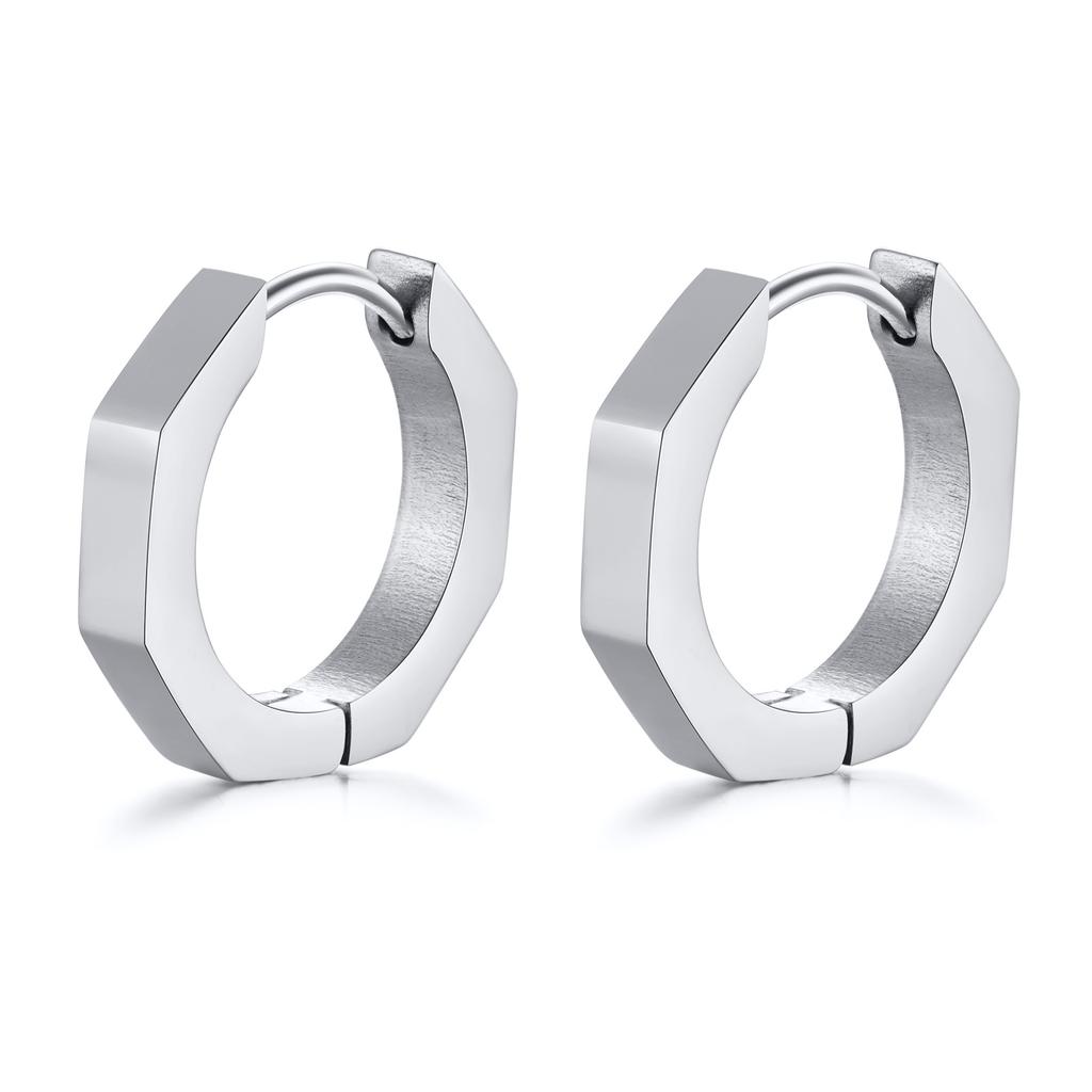 Minimalist Square Hoop Earring for Women Girls Ear Huggie Rectangle Hoops Dangle Stainless Steel Not Allergic