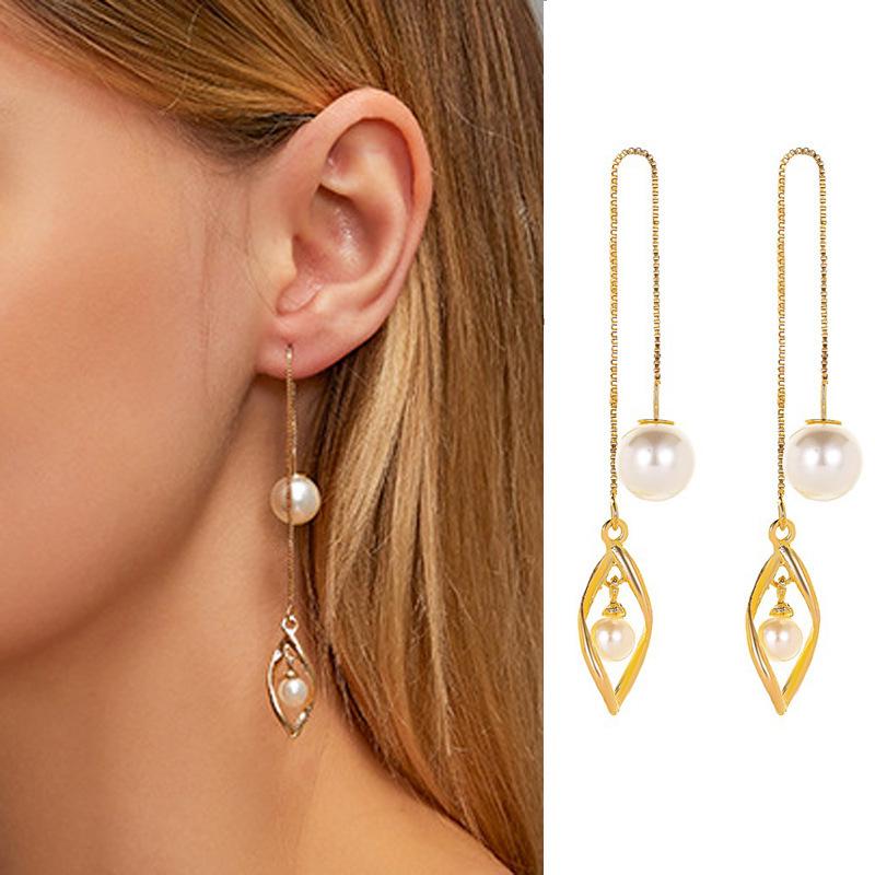 Geometric Zircon Tassel Ear Clips: Stylish No-Pierce Earrings for Women