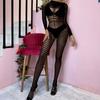 Sexy Stockings New One-piece Striped Jacquard Camisole Open Crotch Backless See-through Uniform Temptation
