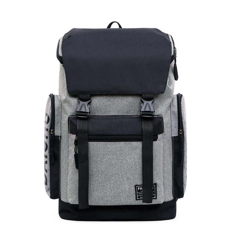 

Spacious Waterproof Outdoor Backpack Men Large Capacity Oxford Cloth Bag For School And Travel темно-сірий