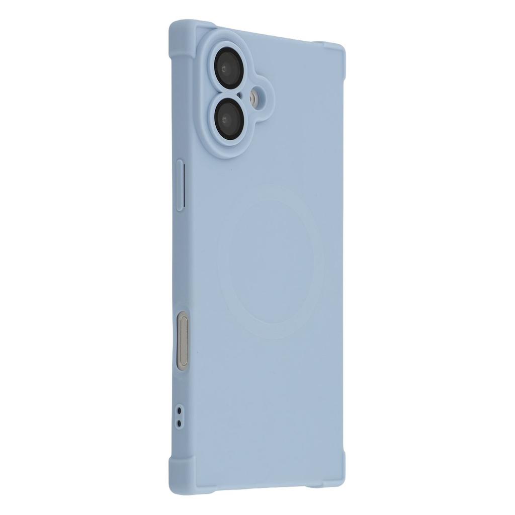 For iPhone 16 Case Compatible with MagSafe Straight Edge TPU Phone Cover with Camera Lens Protector
