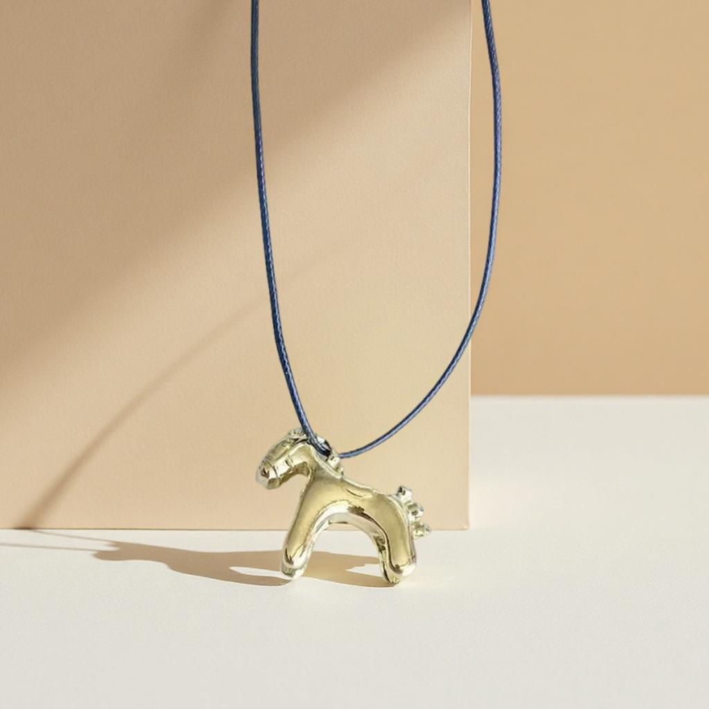 Horse Pendant Long Necklace Adjustable Horse Charm Necklace for Women Simple Jewelry Accessories