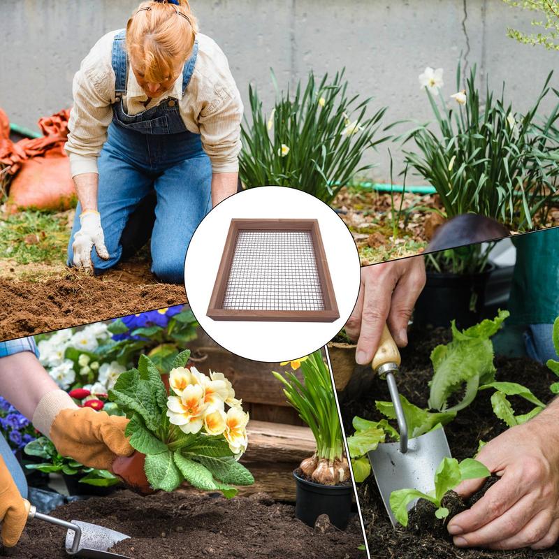 Wooden Rock Sifter Multifunctional Manual Garden Sifter Reusable Garden Supplies Large Capacity Manual Sand Leaf Rock Strainer