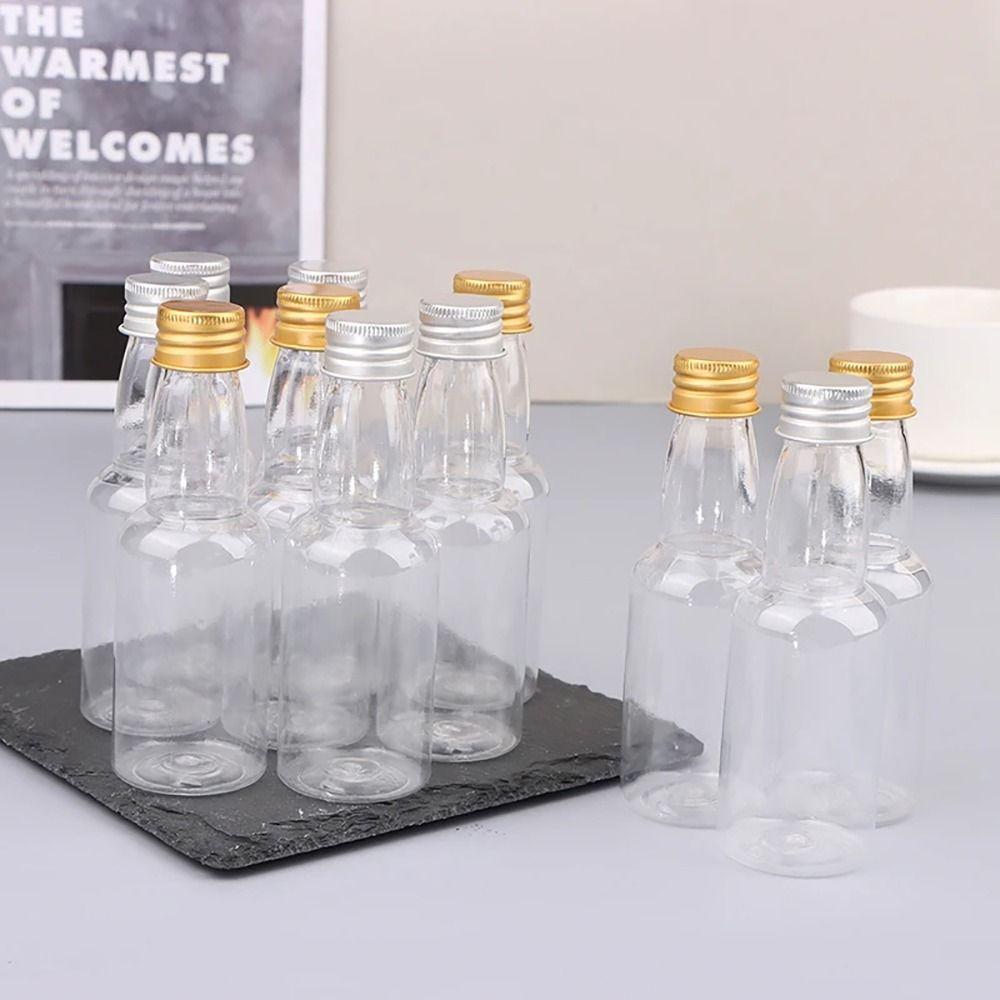 5Pcs Silver/ Gold Caps Plastic Spirit Bottle Party Supplies Alcohol Shot Bottles