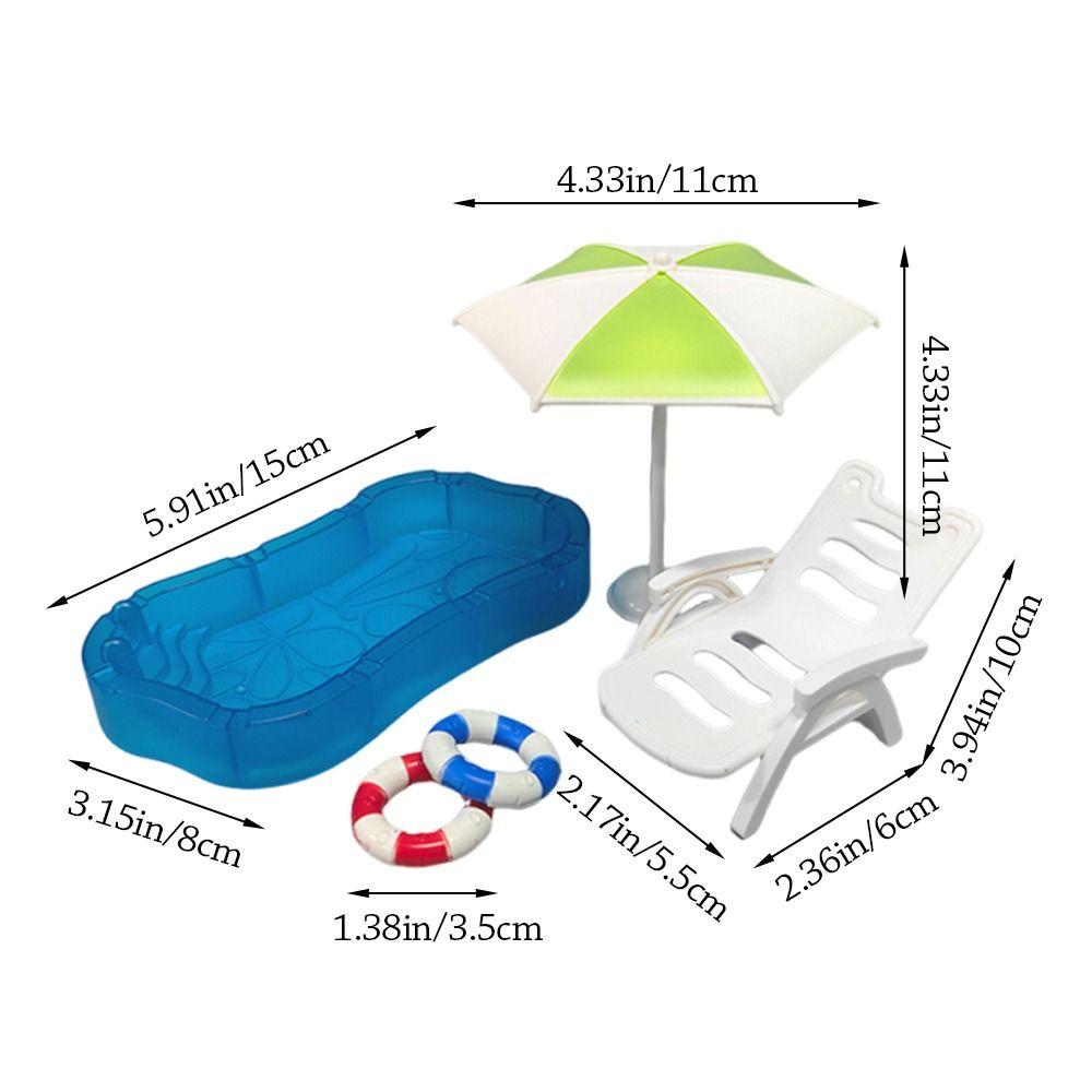 Multicolor Doll Swimming Pool Plastic Doll House Accessories Creative Dollhouse Pool Scene Toy