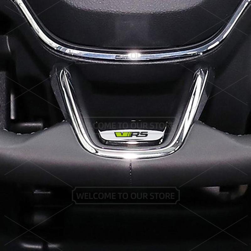 1Pc Car 3D Metal VRS Emblem Auto Steering Wheel Badge Decals Inner Sticker For VRS Octavia Kamiq Kodiaq Karoq Superb Fabia Yeti