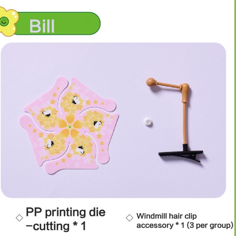 DIY Crafting Windmill Hair Clip Easy To Assemble Creative Hairpin Plastic Alloy Hairpieces Fashion Hair Accessories