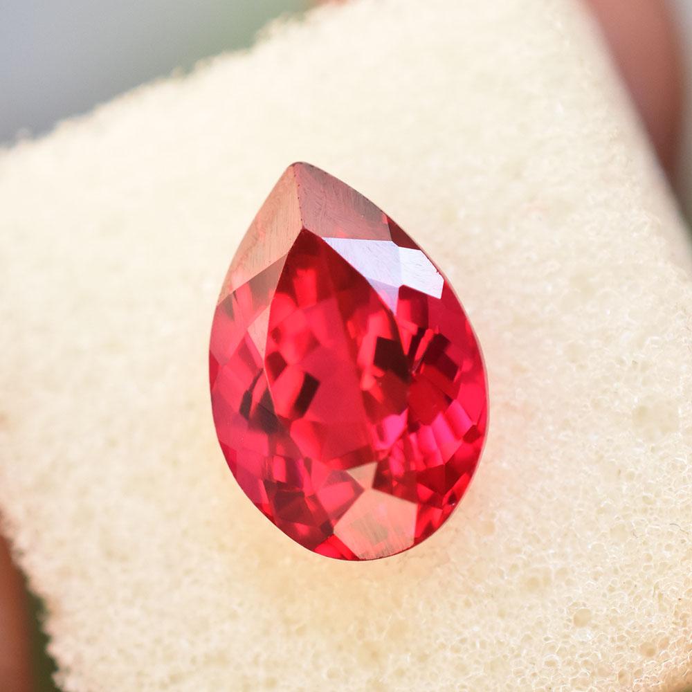 Natural Red Ruby Loose Gemstone 6ct Pear Cut for Collectors for Jewelry Making and Gem Collections