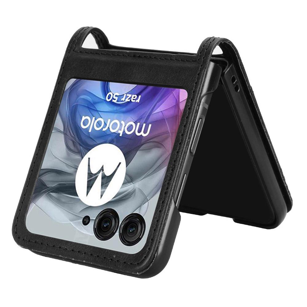 Für Motorola Razr 2025/Razr 2024/Razr 60/Razr 50 5G Hülle Retro Textur Leder+PC Handyhülle mit Kartenfach