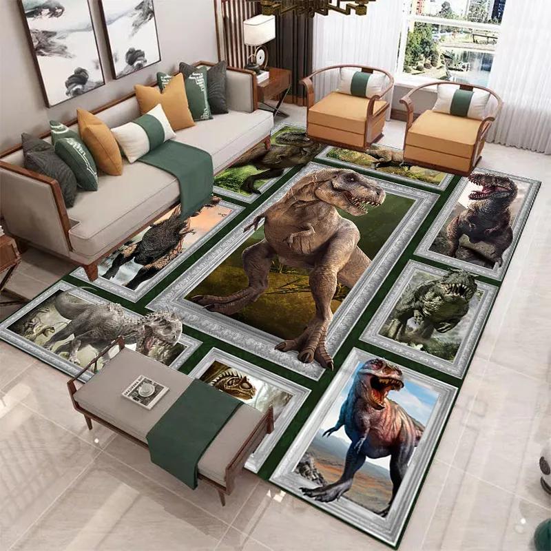 3D Dinosaur Carpet Cute Animal Rug Jurassic Park Floor Mat For Kitchen Bathroom Entrance Hallway Decor Living Room Tea Table Mat