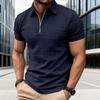 New Men's European And American Shirt, Zipper Men's Short Sleeve Sport T-shirt