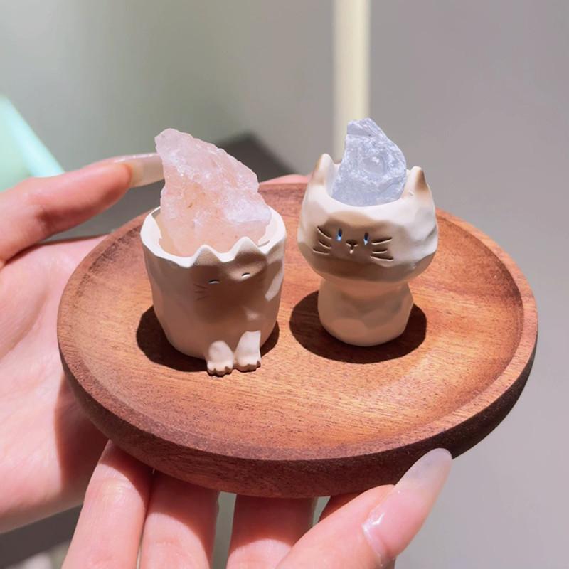 Non-Toxic 1/6Pcs Pal Cat Crystal Stone Blind Box Toys Lucky Stone Natural Crystal Stone Cute Animal Crystal Stone