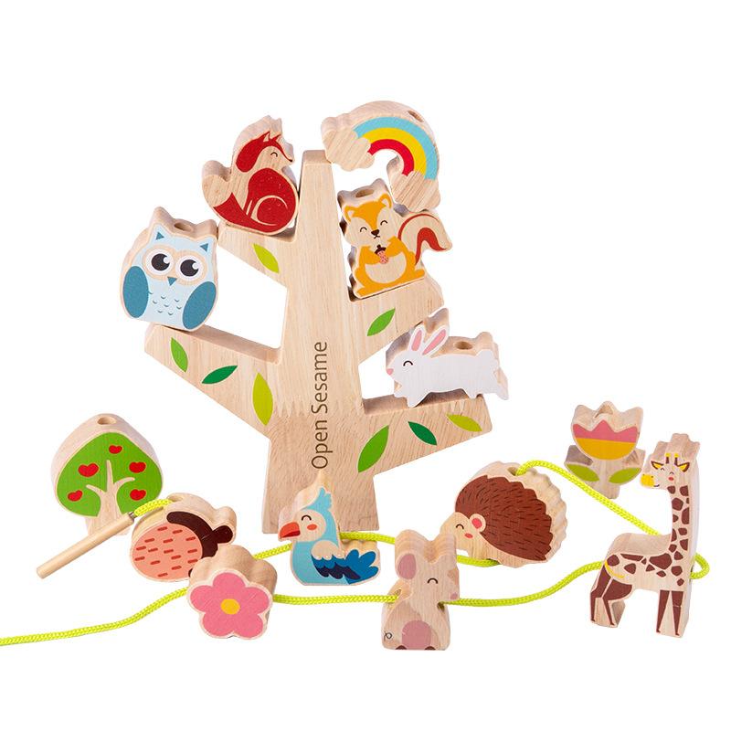

Forest balance string music, wooden educational toys, animal trees, precise card points, hands-on brain early education, toys