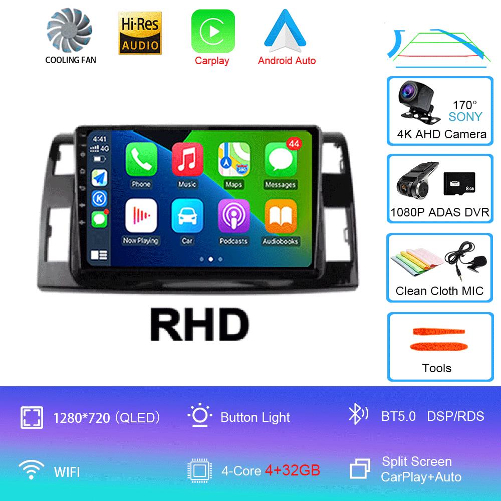 Android 14 For Toyota Previa 3 III XR50 Estima 2006 - 2019 Multimedia Blu-ray QLED Screen Navigation GPS No 2 Din Player