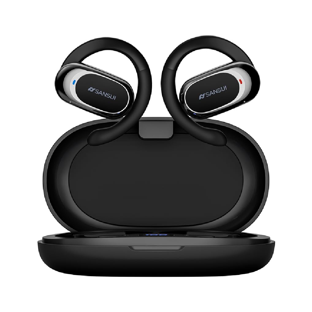 

SANSUI W92 Wireless Bluetooth Noise Automatic No Ear IPX4 Fast Compact and Perfect for and Gaming Earbuds, V5.4, Cancelling, Pairing, Blocking, чорний