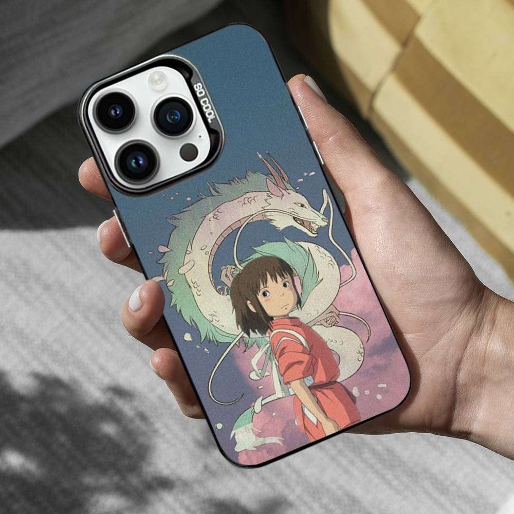 

Чехол для телефона Ctue S-Spirited A-Away Аниме для iPhone 16,15,14,13,12,11,Mini,Pro,MAX Черный Матовый Ударопрочный Чехол iPhone12PROMAX