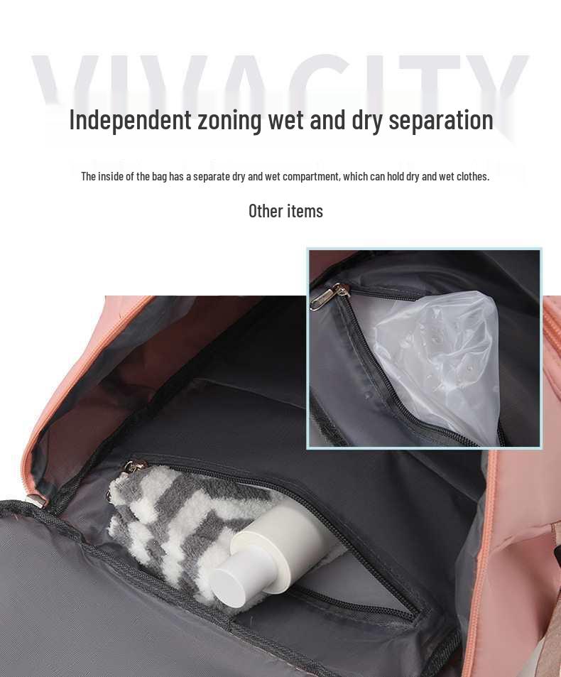 Double Shoulder Travel Backpack, Large Capacity & Lightweight, Wet/Dry Separation, Crossbody Fitness Bag for Sports and Casual Use